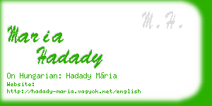 maria hadady business card